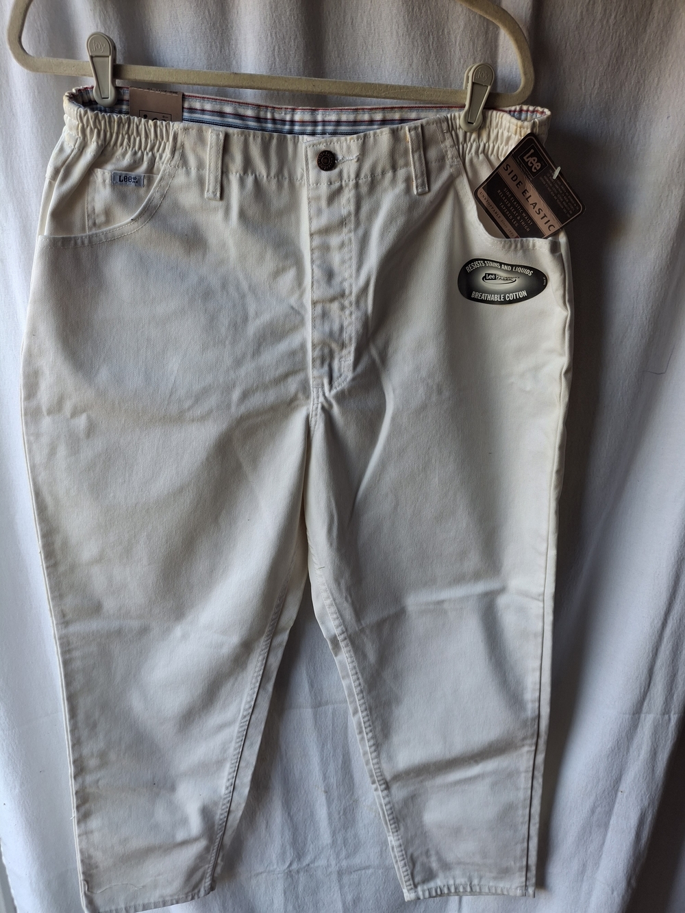 Lee Performance White Stretch Cotton Pants